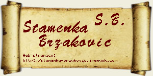 Stamenka Brzaković vizit kartica
